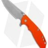 Hinderer Knives XM-24 4.0 Sheepsfoot Flipper Knife WF Orange G-10 (Working)