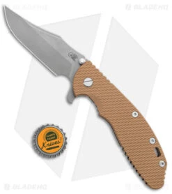 Hinderer Knives XM-24 Frame Lock Knife Coyote G-10/Bronze Ti (4" SW Bowie) -Benchmadess Zone Hinderer Knives XM 24 FL Coyote G 10 BB Ti Tri Way SW Bowie BHQ 140949 jr bottlecap
