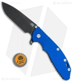 Hinderer Knives XM-24 Skinny Slicer Flipper Knife Blue G-10 (4" Black DLC) -Benchmadess Zone Hinderer Knives XM 24 Skinny Slicer Blue G 10 Black DLC BHQ 79640 jr bottlecap