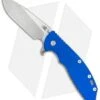 Hinderer Knives XM-24 Skinny Slicer Flipper Knife Blue G-10 (4" Stonewash)