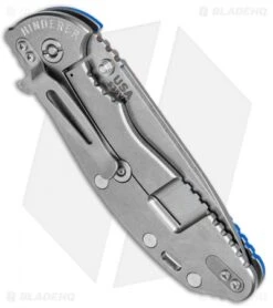 Hinderer Knives XM-24 Skinny Slicer Flipper Knife Blue G-10 (4" Stonewash) 8 Hinderer Knives XM-24 Skinny Slicer Flipper Knife Blue G-10 (4" Stonewash) -Benchmadess Zone Hinderer Knives XM 24 Skinny Slicer Blue G 10 SW BHQ 79641 jr side