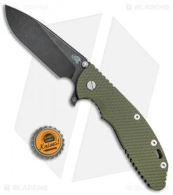 Hinderer Knives XM-24 Skinny Slicer Flipper Knife OD Green G10 (4" Battle Black) -Benchmadess Zone Hinderer Knives XM 24 Skinny Slicer OD Green G 10 Battle Black BHQ 79638 jr bottlecap