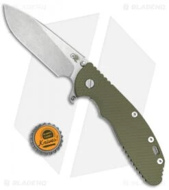 Hinderer Knives XM-24 Skinny Slicer Flipper Knife OD Green G-10 (4" Stonewash) -Benchmadess Zone Hinderer Knives XM 24 Skinny Slicer OD Green G 10 SW BHQ 79642 jr bottlecap