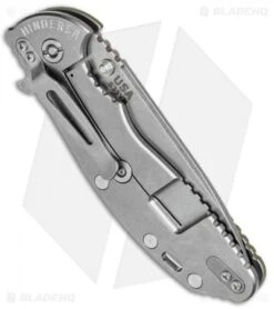 Hinderer Knives XM-24 Skinny Slicer Flipper Knife OD Green G-10 (4" Stonewash) -Benchmadess Zone Hinderer Knives XM 24 Skinny Slicer OD Green G 10 SW BHQ 79642 jr side