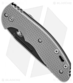 Hinderer Knives XM Slippy Slicer Slip Joint Knife Gray G-10 (3" Black SW) -Benchmadess Zone Hinderer Knives XM Slippy Slicer Gray G10 SW DLC BHQ 88567 er spine