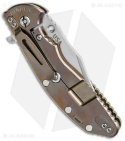 Hinderer Knives XM-24 Frame Lock Knife OD Green G-10/Bronze Ti (4" SW Bowie) -Benchmadess Zone Hinderer Tri Way Bowie OD Green G 10 Bronze SW BHQ 140381 jr side