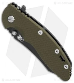 Hinderer XM-18 3.5 Gen 6 Skinner Knife OD Green G-10 (Black Stonewash) -Benchmadess Zone Hinderer XM 18 Gen 6 Skinner OD Green G10 Black SW BHQ 88786 er spine