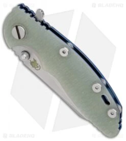 Hinderer XM-18 3.0 Gen 6 Wharncliffe Knife Jade Green G-10 Blue Ano (Stonewash) 8 Hinderer XM-18 3.0 Gen 6 Wharncliffe Knife Jade Green G-10 Blue Ano (Stonewash) -Benchmadess Zone Hinderer XM 18 Gen 6 Wharncliffe Jade Green G10 Blue Ano SW BHQ 88581 er spine