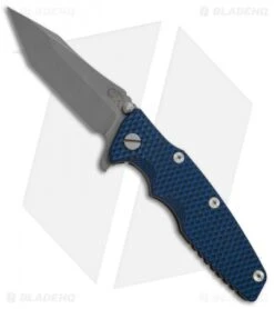 Hinderer Knives XM-18 3.5 Harpoon Tanto Knife Blue/Black G-10 (Working) Bronze