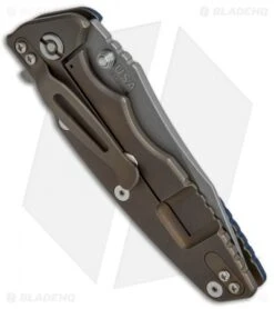 Hinderer Knives XM-18 3.5 Harpoon Tanto Knife Blue/Black G-10 (Working) Bronze -Benchmadess Zone Hinderer XM 18 Harpoon Tanto G 10 Blue Black Working Bronze BHQ 68417 jr side