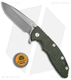 Hinderer Knives XM-18 3.5 Spear Point Flipper Green/Black (Battle Anthracite) -Benchmadess Zone Hinderer XM 18 SP Green Black Battle Anthracite BHQ 71999 jr bottlecap