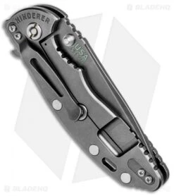 Hinderer Knives XM-18 3.5 Spear Point Flipper Green/Black (Battle Anthracite) -Benchmadess Zone Hinderer XM 18 SP Green Black Battle Anthracite BHQ 71999 jr side