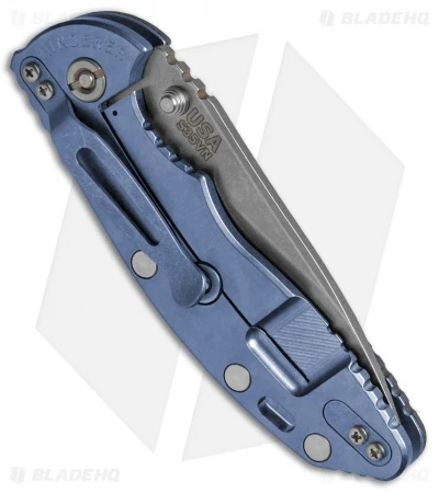 Hinderer Knives XM-18 3.5 Slicer Knife Black/Blue G-10 (Stonewash) Blue Ti 5 Hinderer Knives XM-18 3.5 Slicer Knife Black/Blue G-10 (Stonewash) Blue Ti - Image 3