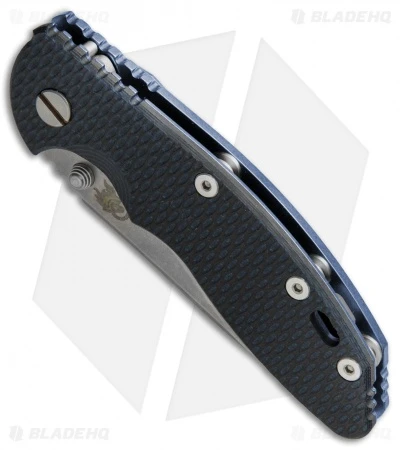 Hinderer Knives XM-18 3.5 Slicer Knife Black/Blue G-10 (Stonewash) Blue Ti 4 Hinderer Knives XM-18 3.5 Slicer Knife Black/Blue G-10 (Stonewash) Blue Ti - Image 2