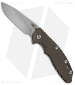 Hinderer Knives XM-18 3.5 Slicer Frame Lock FDE G-10 (Stonewash) Bronze Ti