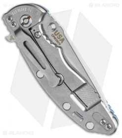 Hinderer Knives XM-18 3.5 Recurve Flipper Knife Blue G-10 (Stonewash) -Benchmadess Zone Rick Hinderer XM 18 Recurve Tri Way Blue SW BHQ 138474 jr side