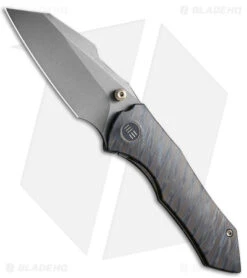 WE Knife Co. High-Fin Frame Lock Knife Flamed Titanium (3" Gray SW) WE22005-4