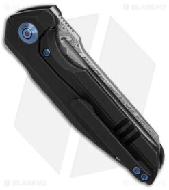 WE Knife Co. StarHawk Frame Lock Knife Black Ti (2.8" Damascus) WE21017-DS1 -Benchmadess Zone WE KNIFE CO Starhawk FLK Black Ti 2in Damascus BHQ 151739 td side