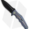 WE Knife Co. 608 Drop Point Frame Lock Knife Blue Titanium (4" Black SW)