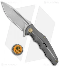 WE Knife Co. 608O Frame Lock Knife Grey Titanium (4" Stonewash) -Benchmadess Zone WE Knife Co 608O FL Grey SW BHQ 85490 jr bottlecap