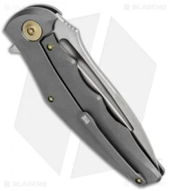 WE Knife Co. 608O Frame Lock Knife Grey Titanium (4" Stonewash) -Benchmadess Zone WE Knife Co 608O FL Grey SW BHQ 85490 jr side