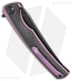 WE Knife Co. 704CF-F Liner Lock Knife CF/Purple Ti (3.6" Black Stonewash) 8 WE Knife Co. 704CF-F Liner Lock Knife CF/Purple Ti (3.6" Black Stonewash) -Benchmadess Zone WE Knife Co 704CF F cf purple ti black sw BHQ 75623 er side jr