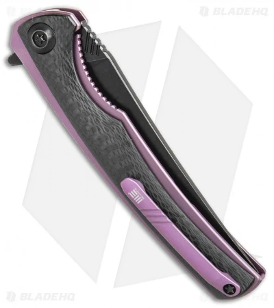 WE Knife Co. 704CF-F Liner Lock Knife CF/Purple Ti (3.6" Black Stonewash) 5 WE Knife Co. 704CF-F Liner Lock Knife CF/Purple Ti (3.6" Black Stonewash) - Image 3