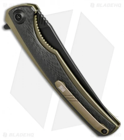 WE Knife Co. 704CF-I Liner Lock Knife CF/Gold Ti (3.6" Black Stonewash) 4 WE Knife Co. 704CF-I Liner Lock Knife CF/Gold Ti (3.6" Black Stonewash) - Image 2