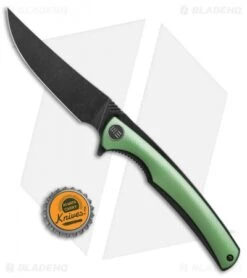 WE Knife Co. 704H Liner Lock Knife Green Ti (3.6" Black Stonewash) 9 WE Knife Co. 704H Liner Lock Knife Green Ti (3.6" Black Stonewash) -Benchmadess Zone WE Knife Co 704H green ti black sw BHQ 75620 er bottlecap jr