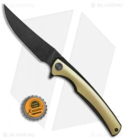 WE Knife Co. 704I Liner Lock Knife Gold Ti (3.6" Black Stonewash) -Benchmadess Zone WE Knife Co 704I gold ti black sw BHQ 75622 er bottlecap jr
