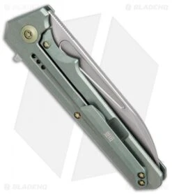 WE Knife Co. 705B Frame Lock Knife Green Titanium (3.6" Hand Rubbed) -Benchmadess Zone WE Knife Co 705B green ti hand rubbed BHQ 68399 er side