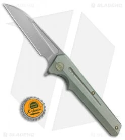 WE Knife Co. 705B Frame Lock Knife Green Titanium (3.6" Hand Rubbed) -Benchmadess Zone WE Knife Co 705B green ti hand rubbed BHQ 68399 jr bottlecap