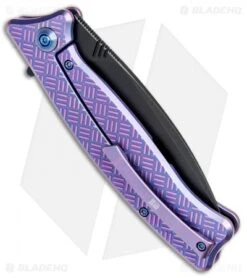 WE Knife Co. Balaenoptera Frame Lock Knife Purple Ti (3.5" Black) 712A -Benchmadess Zone WE Knife Co Balaenoptera FL Purple Ti Black 712A BHQ 77539 jr side