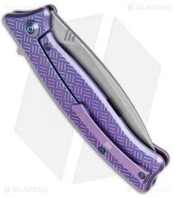 WE Knife Co. Balaenoptera Frame Lock Knife Purple Ti (3.5" Stonewash) 712B -Benchmadess Zone WE Knife Co Balaenoptera FL Purple Ti SW 712B BHQ 77538 jr side