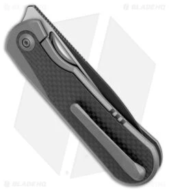 WE Knife Co. Baloo Frame Lock Knife Black Ti/Twill CF (3.3" Black SW) WE21033-2 -Benchmadess Zone WE Knife Co Baloo FL Black Ti Twill CF Black SW BHQ 165211 jr side