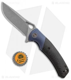 WE Knife Co. Bishop Flipper Folding Knife Blue Ti/CF (3.5" Stonewash) 903B -Benchmadess Zone WE Knife Co Bishop Flipper Folding Blue Ti CF SW BHQ 93266 jr bottlecap