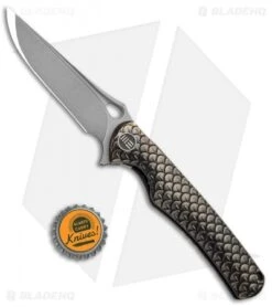 WE Knife Co. Drakon Integral Frame Lock Knife Bronze Ti (3.4" Stonewash) 819A -Benchmadess Zone WE Knife Co Drakon Inegral FL Bronze Ti SW 819A BHQ 92534 jr bottlecap