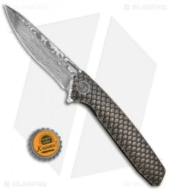 WE Knife Co. 604DS Frame Lock Tanto Knife Bronze Ti (3.8" Damasteel) -Benchmadess Zone WE Knife Co FL Bronze Ti Damascus 604DS BHQ 78735 jr bottlecap