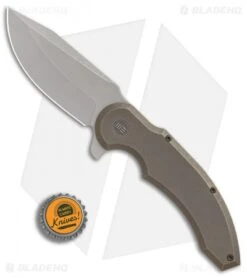 WE Knife Co. Ferox Frame Lock Flipper Knife Bronze Ti (3.6" Stonewash) 812A -Benchmadess Zone WE Knife Co Ferox Flipper 812A BHQ 86936 er bottlecap