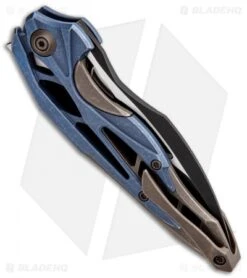 WE Knife Co. Isham Arrakis Knife Blue/Bronze Titanium (3.5" Two-Tone) 906B -Benchmadess Zone WE Knife Co Isham Arrakis Blue Bronze Ti TT BHQ 93258 jr side