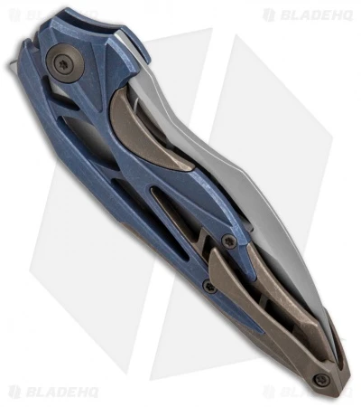 WE Knife Co. Isham Arrakis Knife Blue/Brown Ti (3.5" Stonewash) 906E 5 WE Knife Co. Isham Arrakis Knife Blue/Brown Ti (3.5" Stonewash) 906E - Image 3