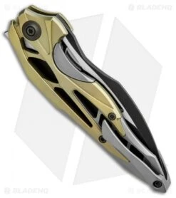 WE Knife Co. Isham Arrakis Knife Gold/Gray Titanium (3.5" Two-Tone) 906A -Benchmadess Zone WE Knife Co Isham Arrakis Gold Gray Ti TT 906A BHQ 93878 jr side