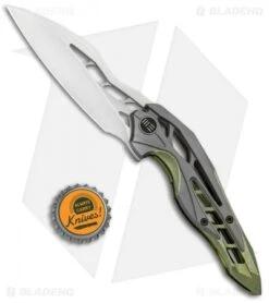 WE Knife Co. Isham Arrakis Knife Gray/Green Titanium (3.5" Satin) 906D -Benchmadess Zone WE Knife Co Isham Arrakis Gray Green Ti Satin 906D BHQ 99572 jr bottlecap