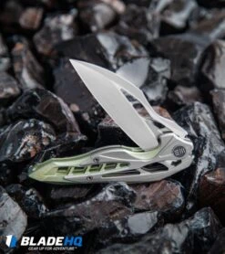 WE Knife Co. Isham Arrakis Knife Gray/Green Titanium (3.5" Satin) 906D -Benchmadess Zone WE Knife Co Isham Arrakis Gray Green Ti Satin 906D BHQ 99572 jr website lifestyle
