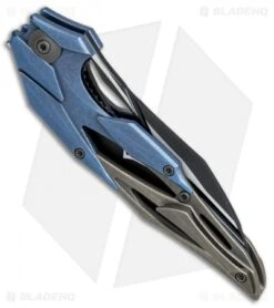 WE Knife Co. Isham Eschaton Knife Blue/Bronze Titanium (3.85" Black) 719A -Benchmadess Zone WE Knife Co Isham Eschaton Blue Bronze Ti Black 719A BHQ 79576 jr side