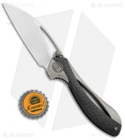 WE Knife Co. Isham Pleroma Integral Knife Champagne Ti /CF (2.95" Satin) 821B -Benchmadess Zone WE Knife Co Isham Pleroma Integral Gray Ti CF Hand Satin 821A BHQ 85588 jr bottlecap 2 1