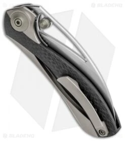 WE Knife Co. Isham Pleroma Integral Knife Champagne Ti /CF (2.95" Satin) 821B -Benchmadess Zone WE Knife Co Isham Pleroma Integral Gray Ti CF Hand Satin 821A BHQ 85588 jr side 2 2