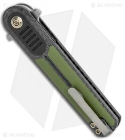 WE Knife Co. Lundquist Angst Liner Lock Knife Green G-10/CF (3.06" SW) 2002A -Benchmadess Zone WE Knife Co Lundquist Angst LL Green G 10 CF SW 2002A BHQ 110919 jr side