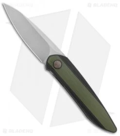 WE Knife Co. Black Void Opus Folding Knife Black Ti/Green G-10 (2.8" V-Grind)