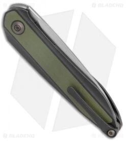 WE Knife Co. Black Void Opus Folding Knife Black Ti/Green G-10 (2.8" V-Grind) -Benchmadess Zone WE Knife Co Lundquist Black Void Opus Folding black Ti Green G 10 SW BHQ 135064 jr side